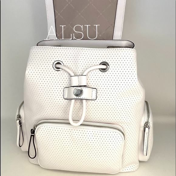 Michael Kors Abbey Vegan Faux Leather Optic White 35S0SAYB3J - Picture 11 of 14